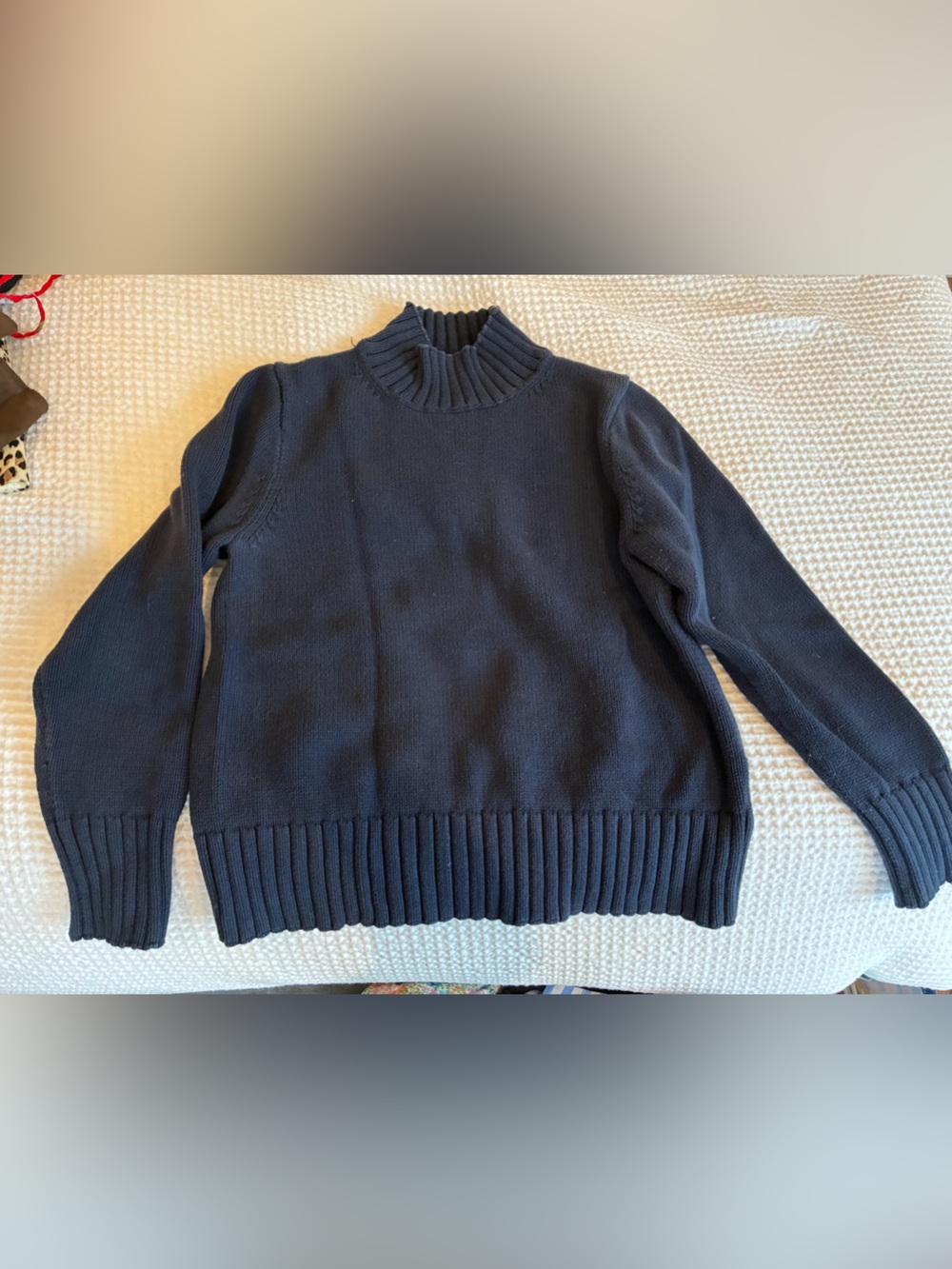 J. Crew Navy Ribbed Turtleneck Sweater